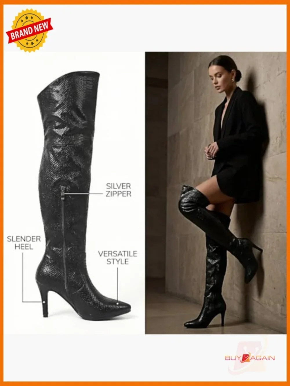 Over The Knee Boots Chunky Heel Side Zipper Faux Suede Thigh High Fall Boots